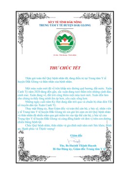 THƯ CHÚC TẾT CỦA LÃNH ĐẠO ĐƠN VỊ