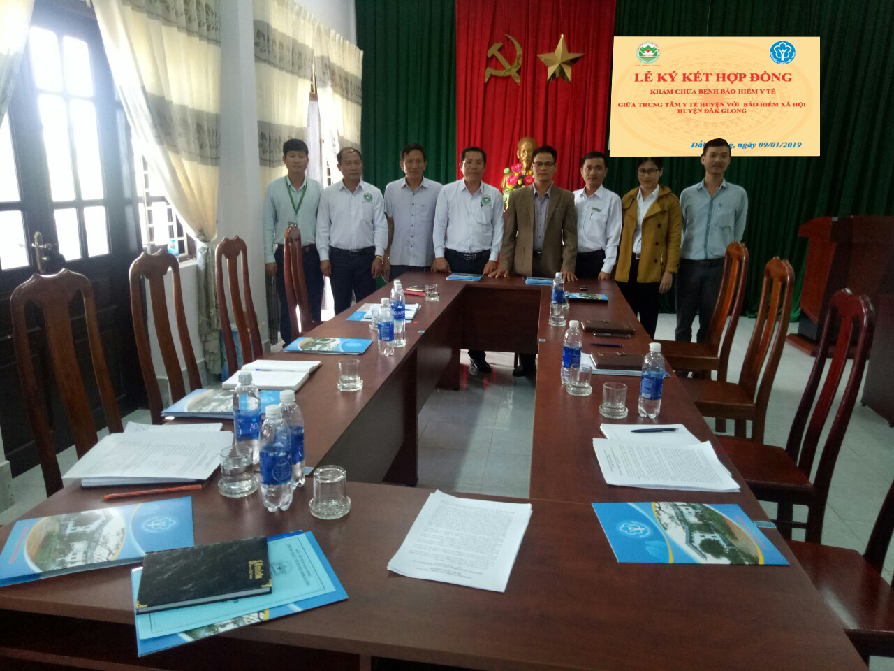 Lễ ký kết hợp đồng khám chữa bệnh bảo hiểm y tế giữa Trung tâm Y tế huyện  và Bảo hiểm xã hội huyện Đăk Glong.