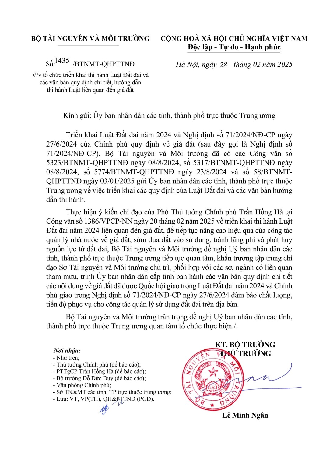 Triển khai thi hành Luật Đất đai và các văn bản quy định chi tiết, hướng dẫn thi hành Luật liên quan đến giá đất